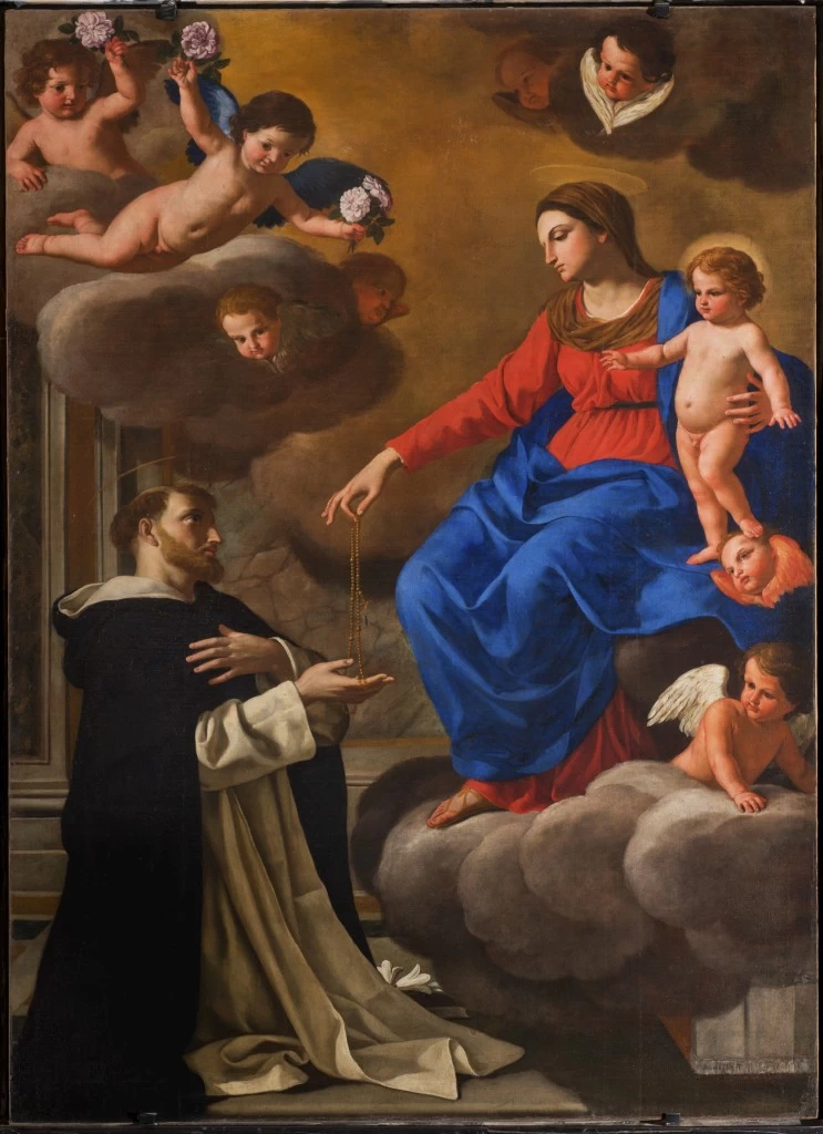 Madonna dona il rosario a san Domenico - 1648